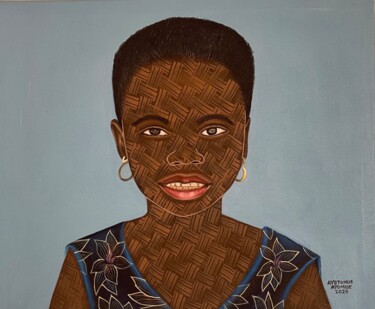 「Girl child ii」というタイトルの絵画 Ayotunde Ayomideによって, オリジナルのアートワーク, アクリル