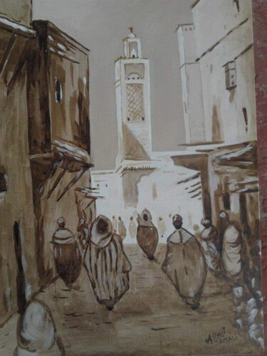 Drawing titled "missing ambiance" by Ayoub Jamali, Original Artwork, Acrylic