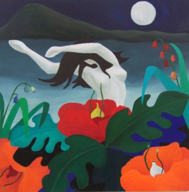 Malerei mit dem Titel "Ritual" von Ayse Kumbasar, Original-Kunstwerk
