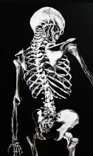 「Female Human Skelet…」というタイトルの絵画 Ayşe Taşdelenによって, オリジナルのアートワーク, アクリル