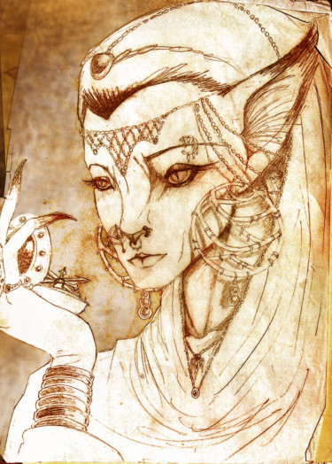 Desenho intitulada "Razade" por Azathoth, Obras de arte originais, Lápis