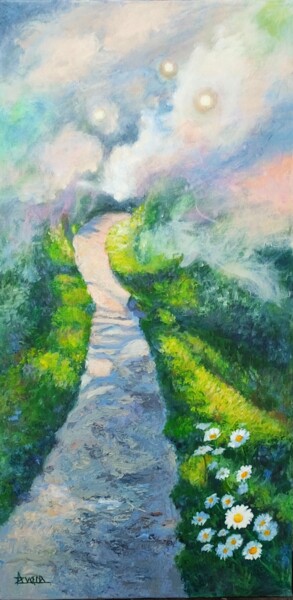 Painting titled "Path to the uncerta…" by Azucena, Original Artwork, Acrylic Mounted on Wood Stretcher frame