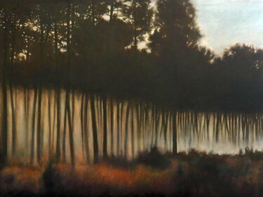 Pintura intitulada "La forêt Landaise." por B. Alexis, Obras de arte originais, Óleo