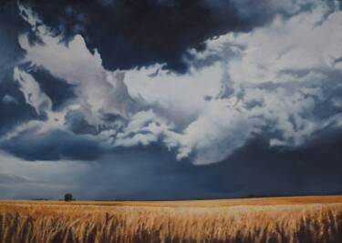 Peinture intitulée "Les blés de Vincent" par B. Alexis, Œuvre d'art originale, Huile