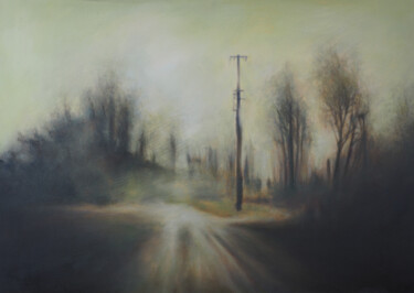 Painting titled "La route." by B. Alexis, Original Artwork, Oil