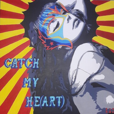 Peinture intitulée "Catch my (he)art" par B.Ax, Œuvre d'art originale, Acrylique Monté sur Châssis en bois