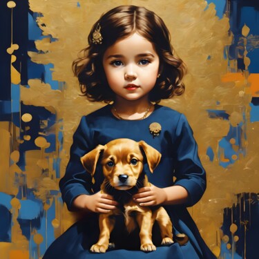 Digitale Kunst getiteld "Me And My Dog" door B.Mansour, Origineel Kunstwerk, 2D Digital Work