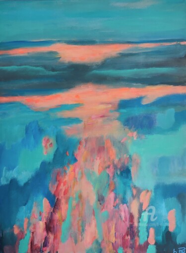 Painting titled "Crépuscule" by B.Nicolas, Original Artwork, Acrylic