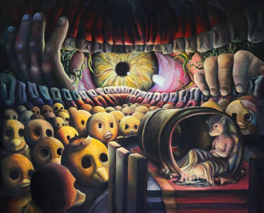 Malerei mit dem Titel "Diogenēs dream" von Ba Mo Ccai, Original-Kunstwerk, Öl