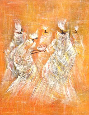 Malarstwo zatytułowany „Téranga sénégalaise” autorstwa Babacar Niang, Oryginalna praca