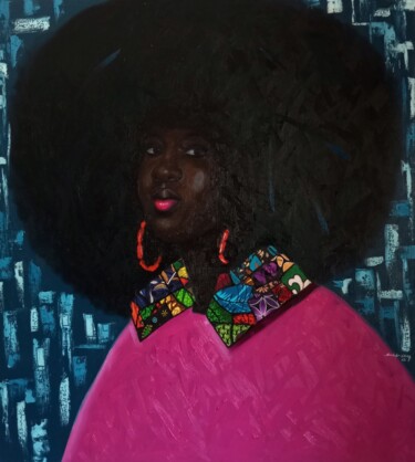 Schilderij getiteld "Afrocentric radiance" door Babatunde Bakare, Origineel Kunstwerk, Olie