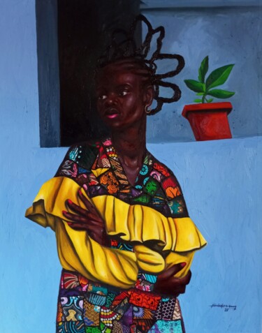 Pintura titulada "Echoes of Strife" por Babatunde Bakare, Obra de arte original, Oleo