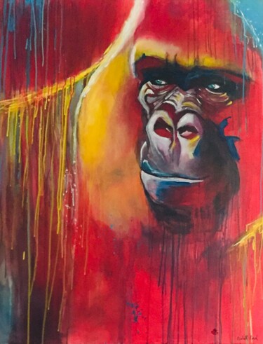 Pintura titulada "gorilla" por Babeth Puech, Obra de arte original, Acrílico Montado en Bastidor de camilla de madera