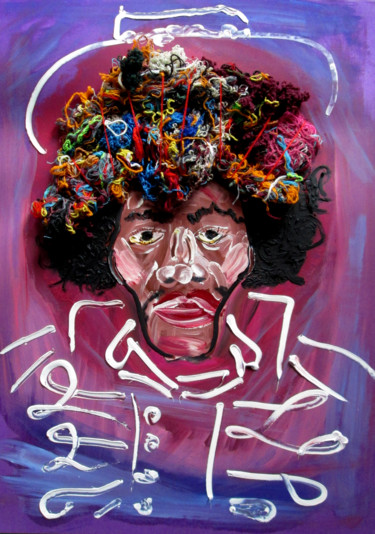 绘画 标题为“Jimi Hendrix” 由Bachi Jincharadze, 原创艺术品, 油