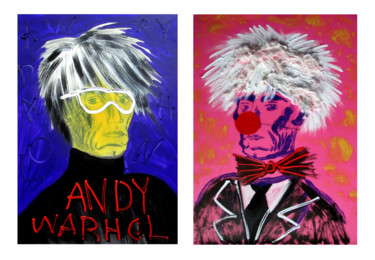 Pittura intitolato "Andy Warhol" da Bachi Jincharadze, Opera d'arte originale, Olio