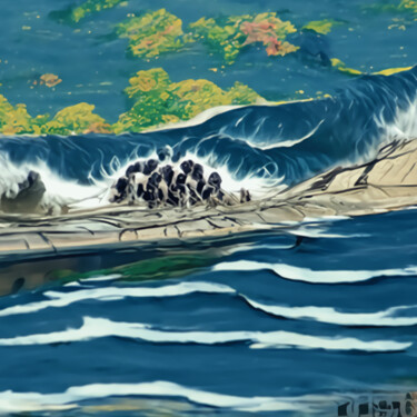 Arts numériques intitulée "tsunami" par Bachir Reddioui, Œuvre d'art originale, Peinture numérique