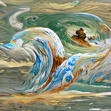 数字艺术 标题为“The great wave” 由Bachir Reddioui, 原创艺术品, 数字油画