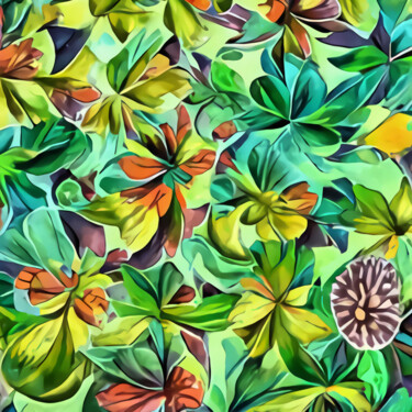 Grafika cyfrowa / sztuka generowana cyfrowo zatytułowany „Blooming garden” autorstwa Bachir Reddioui, Oryginalna praca, Mala…