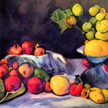 Digital Arts με τίτλο "Still life with fru…" από Bachir Reddioui, Αυθεντικά έργα τέχνης, Ψηφιακή ζωγραφική