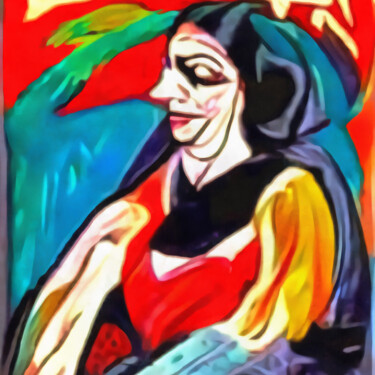 Digital Arts με τίτλο "Elegant lady with a…" από Bachir Reddioui, Αυθεντικά έργα τέχνης, Ψηφιακή ζωγραφική