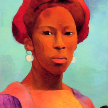 Arte digital titulada "An African woman's…" por Bachir Reddioui, Obra de arte original, Pintura Digital