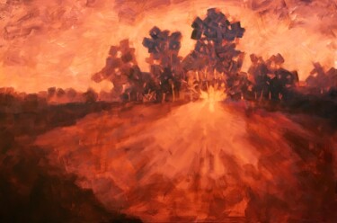 Картина под названием "A new day" - Bahram Berj Kafai, Подлинное произведение искусства, Масло Установлен на Деревянная рама…