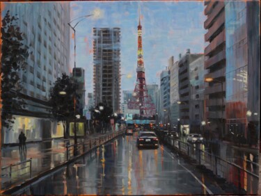 Painting titled "TOKYO" by Baiba Limane, Original Artwork, Oil