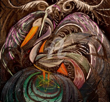 Pintura titulada "The Pelican" por Jez Bb, Obra de arte original, Oleo