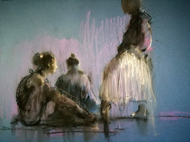 "On rehearsals" başlıklı Resim Sergey Bakin tarafından, Orijinal sanat, Pastel