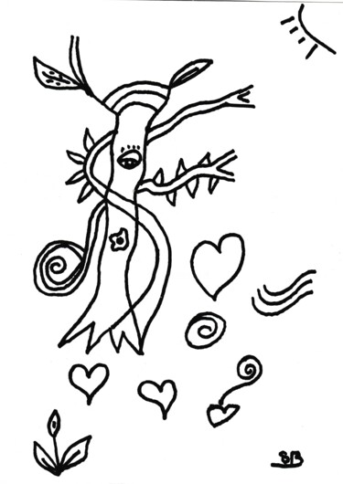 绘画 标题为“L 'arbre aux coeur” 由Balavoine Sophie, 原创艺术品, 标记
