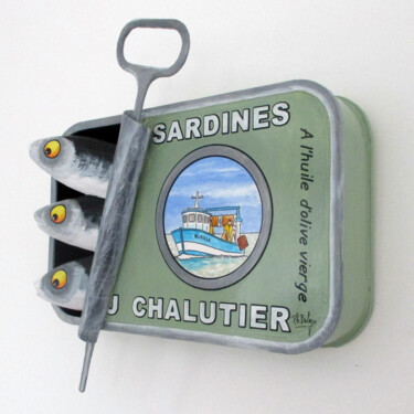 Escultura titulada "Sardines du Chaluti…" por Philippe Balayn, Obra de arte original, Papel maché