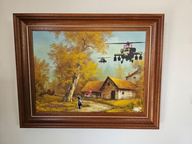 Painting titled "Banksy´s Helicopter…" by Banksy, Original Artwork, Oil