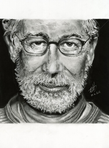 Drawing titled "Steven Spielberg" by Baptiste Molard (ArtBat), Original Artwork, Pencil