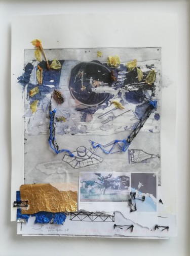 Collages getiteld "Ce qui est derrière…" door Baptiste Vanweydeveldt, Origineel Kunstwerk, Papier Gemonteerd op Andere stijv…