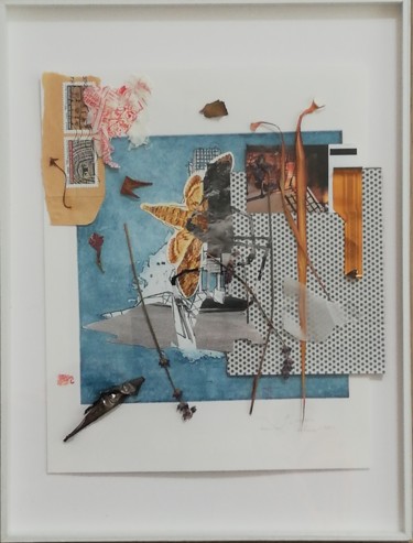 Collages intitolato "Jeudi" da Baptiste Vanweydeveldt, Opera d'arte originale, Collages Montato su Plexiglass