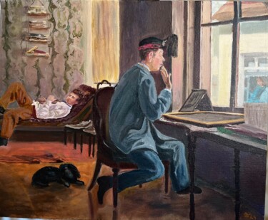 Pintura intitulada "По мотивам И.Е.Репи…" por Eduard Baranov, Obras de arte originais, Óleo