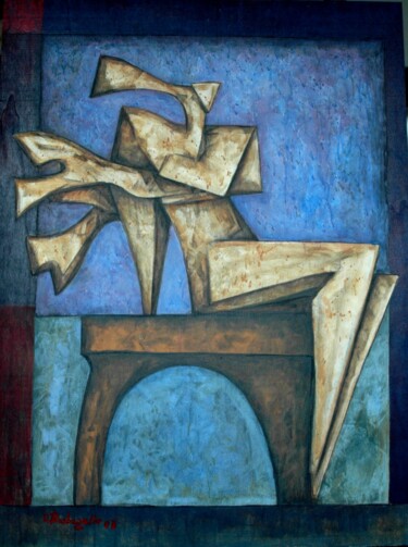 Painting titled "brezza...." by Orazio Barbagallo, Original Artwork, Acrylic Mounted on Wood Panel