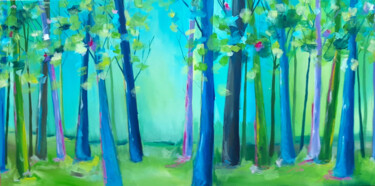 Painting titled "Forest view" by Barbara Dräger, Original Artwork, Acrylic