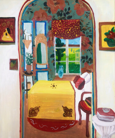 Malerei mit dem Titel "Room in Milano" von Barbara Friehs, Original-Kunstwerk, Acryl