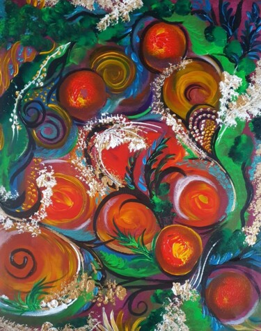 Pintura intitulada "Swirls & Spheres" por Barbara Fuhrmann, Obras de arte originais, Acrílico