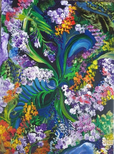 Painting titled "Floral  symphony" by Barbara Fuhrmann, Original Artwork, Acrylic