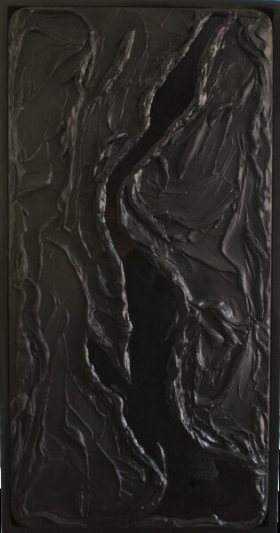 Pintura intitulada "Black river" por Barbara Ganci Bouet, Obras de arte originais, Acrílico Montado em Painel de madeira
