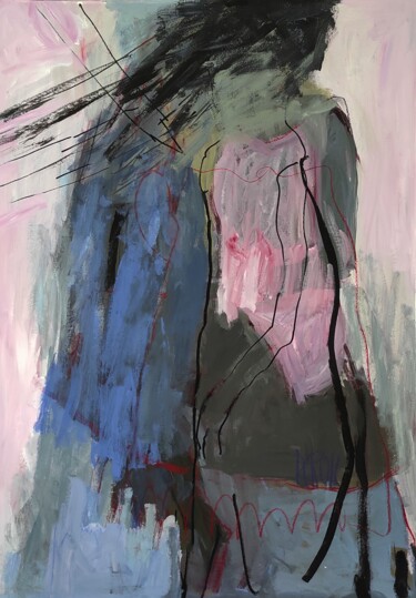 Картина под названием "Mädchen im Wind" - Barbara Kroll, Подлинное произведение искусства, Акрил