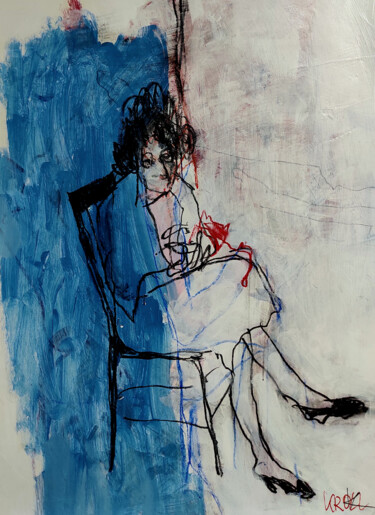 Dessin intitulée "Sitzende Frau VIII" par Barbara Kroll, Œuvre d'art originale, Pastel
