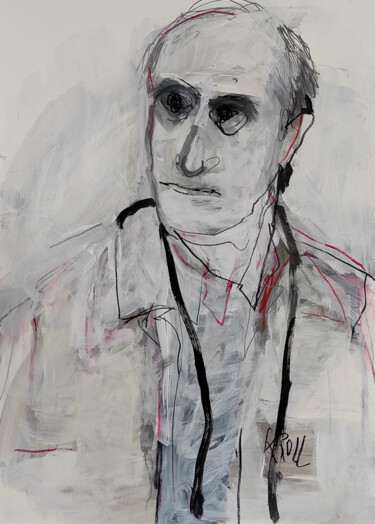 제목이 "Portrait eines Mann…"인 그림 Barbara Kroll로, 원작, 연필