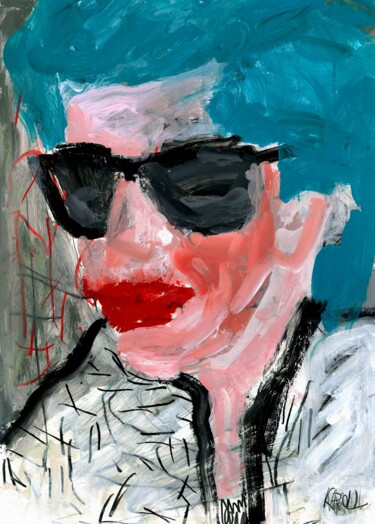Картина под названием "Porträt 38" - Barbara Kroll, Подлинное произведение искусства, Акрил