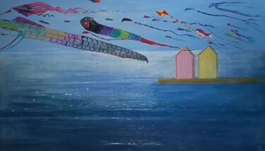 「The kite festival」というタイトルの絵画 Barbara Lisによって, オリジナルのアートワーク, アクリル