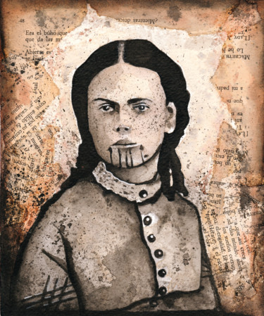 「OLIVE OATMAN | MOHA…」というタイトルの絵画 Barbara Melichによって, オリジナルのアートワーク, グワッシュ水彩画