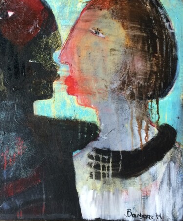 Pittura intitolato ""Sam et lila"" da Barbara Morin, Opera d'arte originale, Acrilico