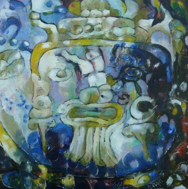 Картина под названием ""Aquarius"" - Barbara Piatti, Подлинное произведение искусства, Масло Установлен на Деревянная рама д…